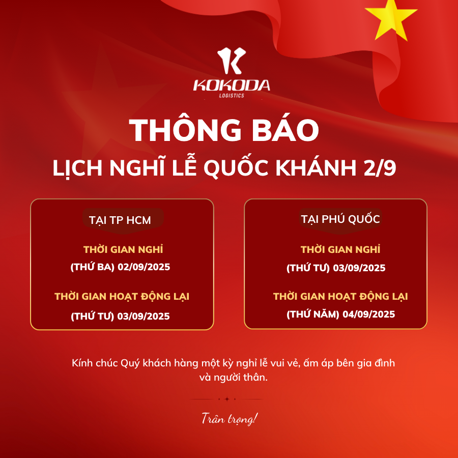 KOKODA lịch nghỉ lễ 2-9